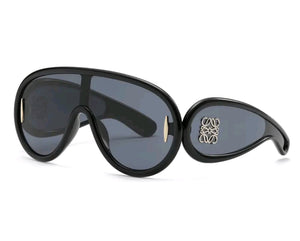 Black Oversized Aviator Glasses